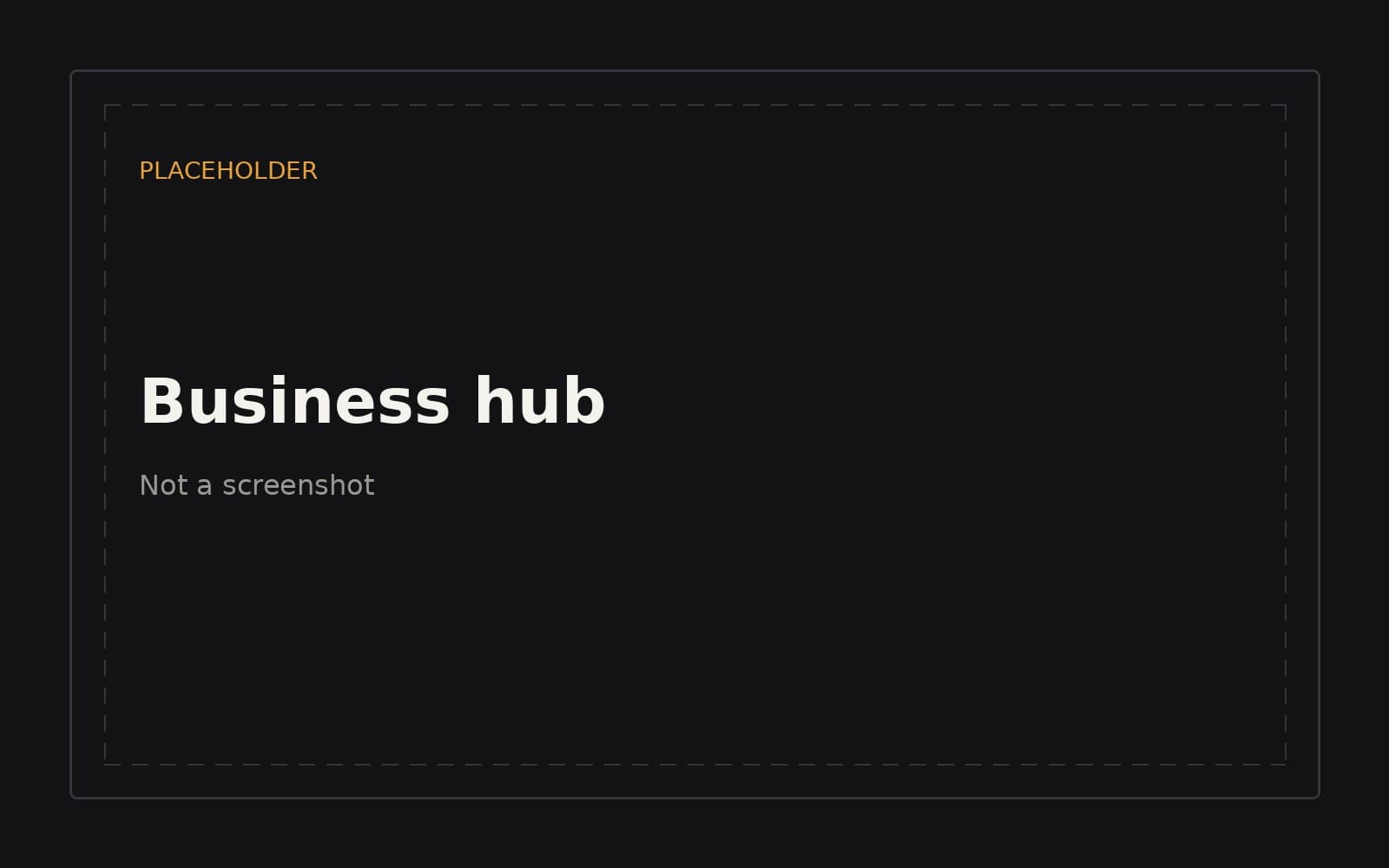 Placeholder cover for the business hub. Not a screenshot of the app.